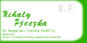 mihaly pjeczka business card